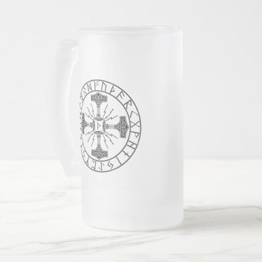 Mug en verre dépoli, Valhalla Oliver | Mjollnir (Devant gauche)