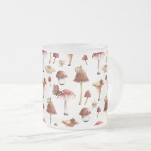 Mug en verre Forêt de Champignons et Insectes Bois