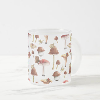 Mug en verre Forêt de Champignons et Insectes Bois