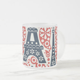Mug en Verre Frosté Paris Folk Floral