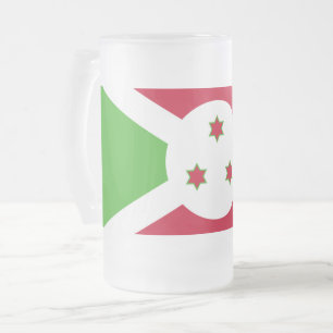 Mug en verre givré avec le drapeau du Burundi