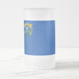 Mug en verre givré avec le drapeau du Nevada