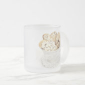 Mug en verre givré BISCOTTI + Initiale (Devant droit)