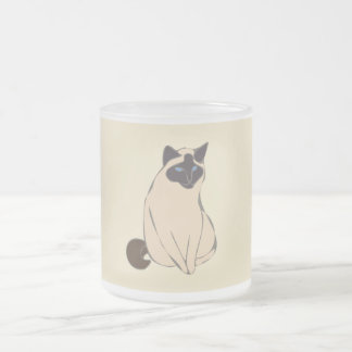 Mug en verre givré Chat siamois