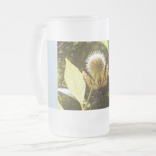 Mug en verre givre de monarque jaune (Devant gauche)