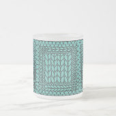 Mug en verre givré KNIT PURL TEAL + Initiale (Centre)