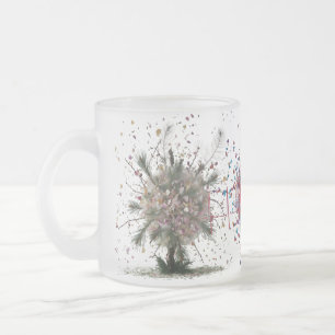Mug en Verre givré Ombré Pailleté Or Rose Élégant