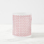 Mug en verre givré RED LINE KNIT + Initiale (Centre)