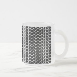 Mug en verre givré tricot noir