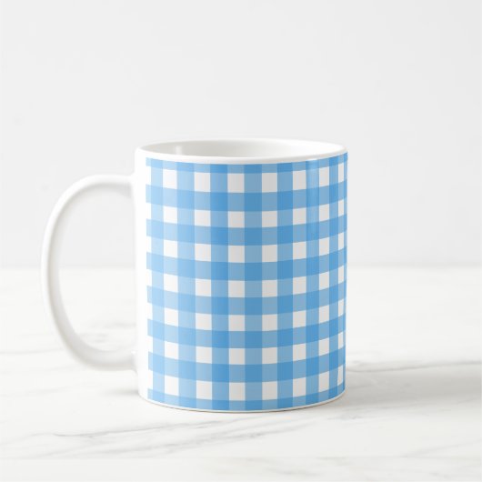 Mug En vichy bleu ciel (Gauche)