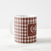Mug En vichy Brown Monogramme Crest (Devant gauche)