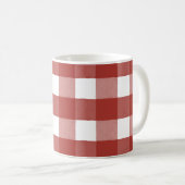 Mug En vichy café rouge et blanc (Devant droit)