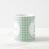 Mug En vichy en plaid vert et blanc avec nom (Centre)