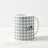Mug en vichy Typographie Plaid Script "Rassembler" Pay (Devant droit)