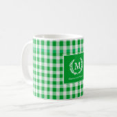 Mug En vichy vert Monogramme Crest (Devant gauche)
