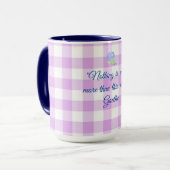 Mug en vichy violet Goethe citation (Devant gauche)