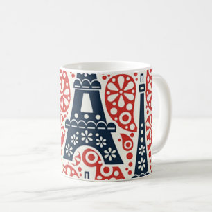 Mug Enamel Paris Folk Floral