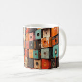 Mug Enceintes audio de style rétro entourées de roses (Devant droit)