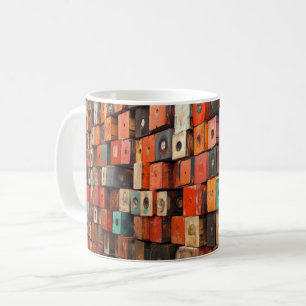 Mug Enceintes audio de style rétro entourées de roses