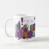 Mug Enceintes audio de style rétro entourées de roses (Gauche)