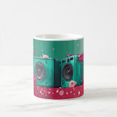 Mug Enceintes audio de style rétro entourées de roses (Centre)