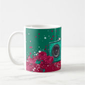 Mug Enceintes audio de style rétro entourées de roses (Gauche)