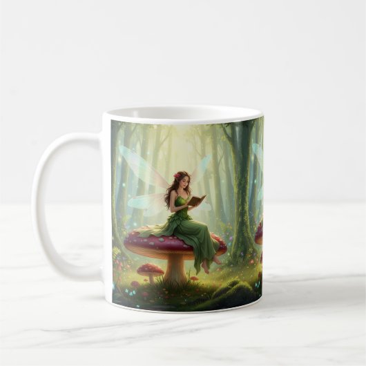 Mug Enchanted Day Fairy Reading a Book Puzzle (Gauche)