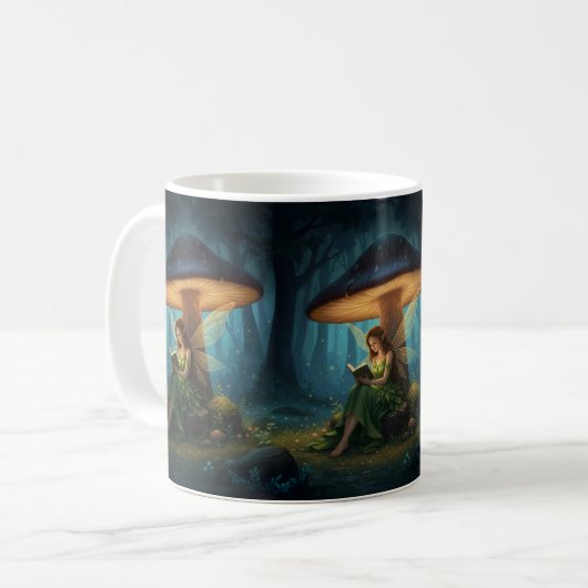 Mug Enchanted Night Fairy Reading a Book (Devant gauche)