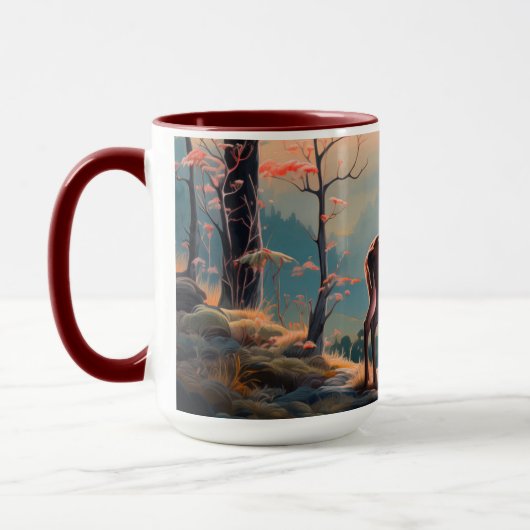 Mug Enchanter la conception de la forêt de cerfs d'aut (Gauche)