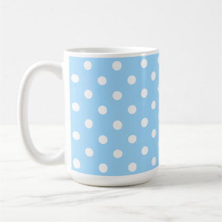 Mug Enchanting Light Blue Color With White Polka Dots