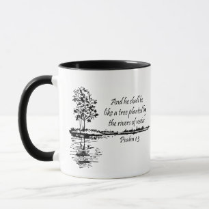 Mug Encourageant Écriture Biblique Psaume 1:3