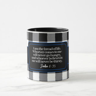 Mug Encourageant Verset Biblique, Noir Et Blanc Plaid