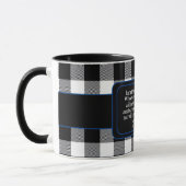 Mug Encourageant Verset Biblique, Noir Et Blanc Plaid (Gauche)