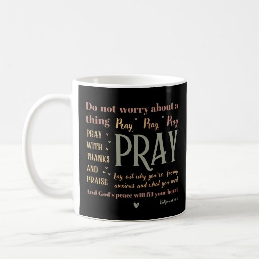 Mug Encouragement de la Bible chrétienne Inquiéter Pra (Gauche)