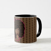 Mug Encourager les femmes | Point Polka | BROWN (Devant droit)