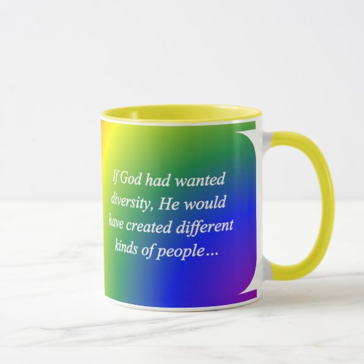 Mug Encouragez l'inverse de diversité (carré) (Droite)