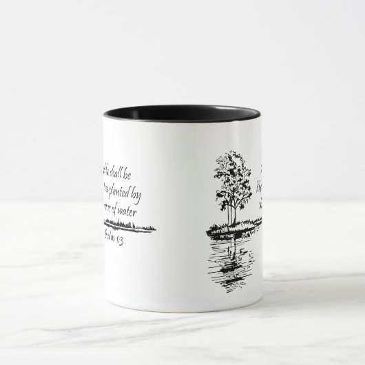 Mug Encouraging Bible Scripture Psalm 1:3  (Centre)