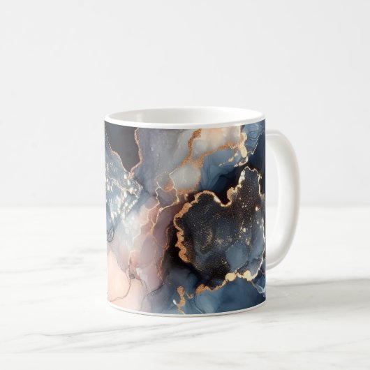 Mug encre d'alcool bleu foncé (Devant droit)