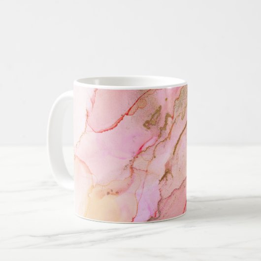 Mug Encre D'Alcool Fluide Rose Doux (Devant gauche)