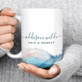 Mug Encre D'Aquarelle Liquide D'Art Moderne Bleu Et Or