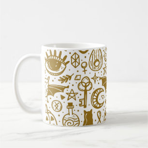 Mug encre dorée d'Halloween, motif en silhouette sans