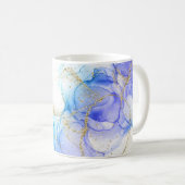 Mug Encre et nom d'alcool turquoise et or (Devant droit)