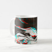 Mug Encre Marbrée : Texture Glitch Distortie. (Devant gauche)