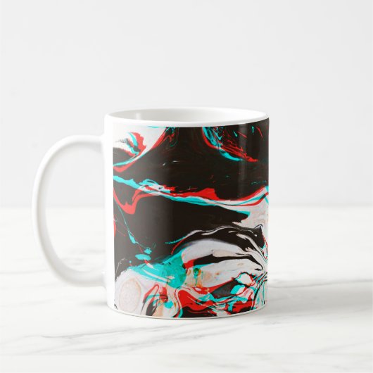 Mug Encre Marbrée : Texture Glitch Distortie. (Gauche)