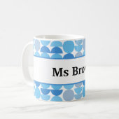 Mug End of Year Teacher Gift Mid Century Editable Name (Devant gauche)