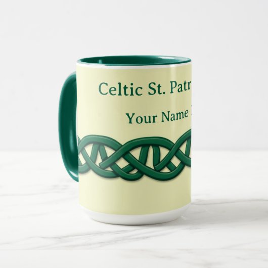 Mug Endless Celtic Knot Seamless Dark Green (Devant gauche)