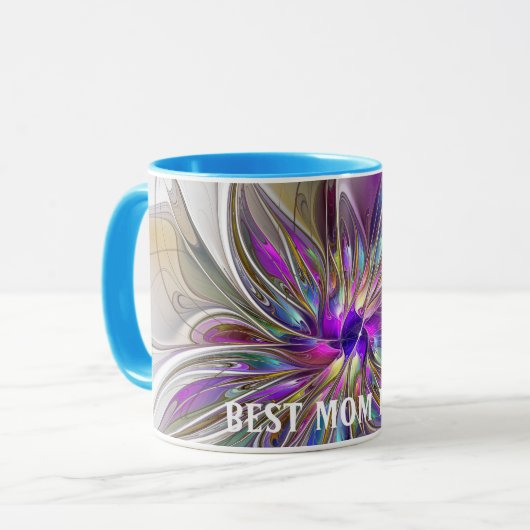 Mug Energie, Abstraite Fleur d'art fractal Meilleure m (Devant gauche)