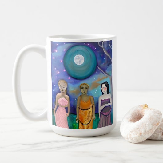 Mug Énergie de la Lune | Œuvre d'art céleste (Avec donut)