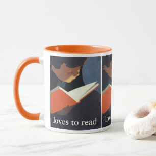 Mug Enfant de style rétro lisant un livre de la biblio