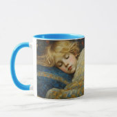 Mug Enfant dormant rêvé dans une courtepointe fleurie (Gauche)